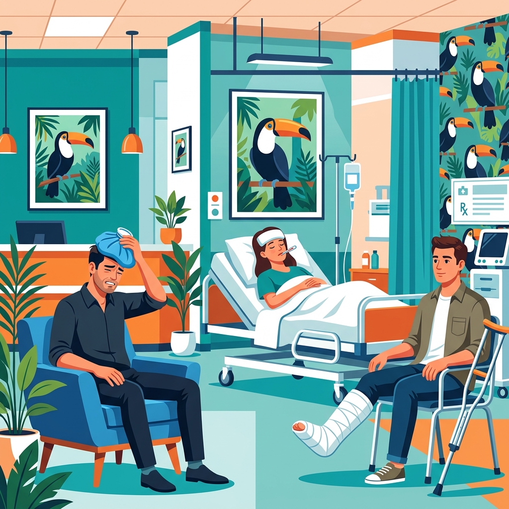 Pacientes con diferentes síntomas médicos en la consulta