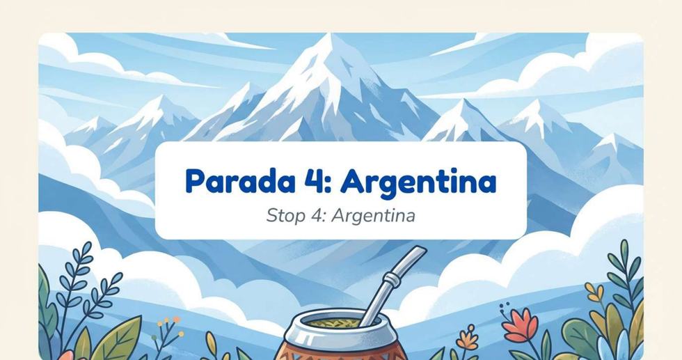 Cordillera nevada de los Andes con un mate tradicional con bombilla y flores silvestres en primer plano
