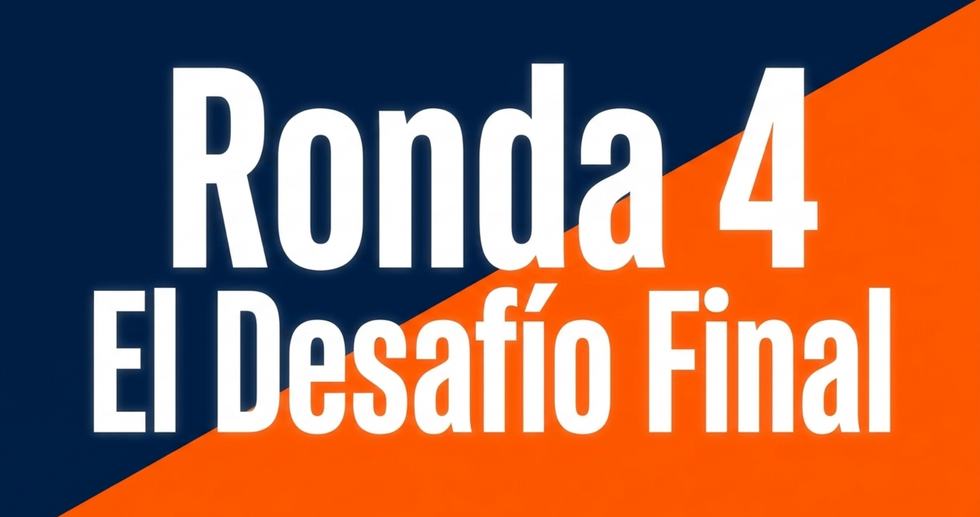 Ronda 4: El Desafío Final con división diagonal en azul marino y naranja
