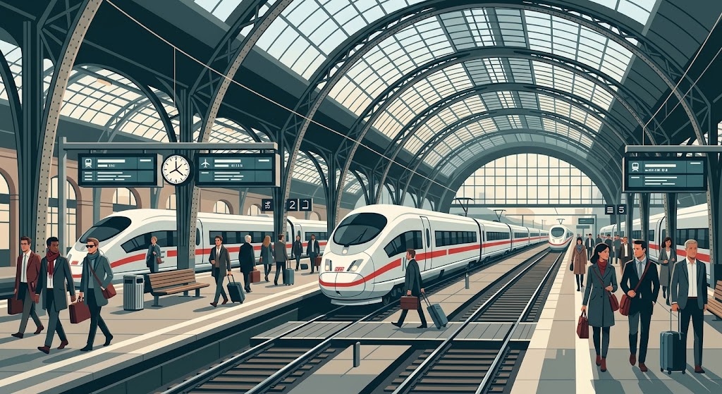 Estación central Hauptbahnhof con trenes de alta velocidad ICE