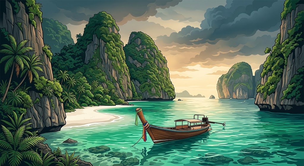 Bahía tropical en las Islas Phi Phi