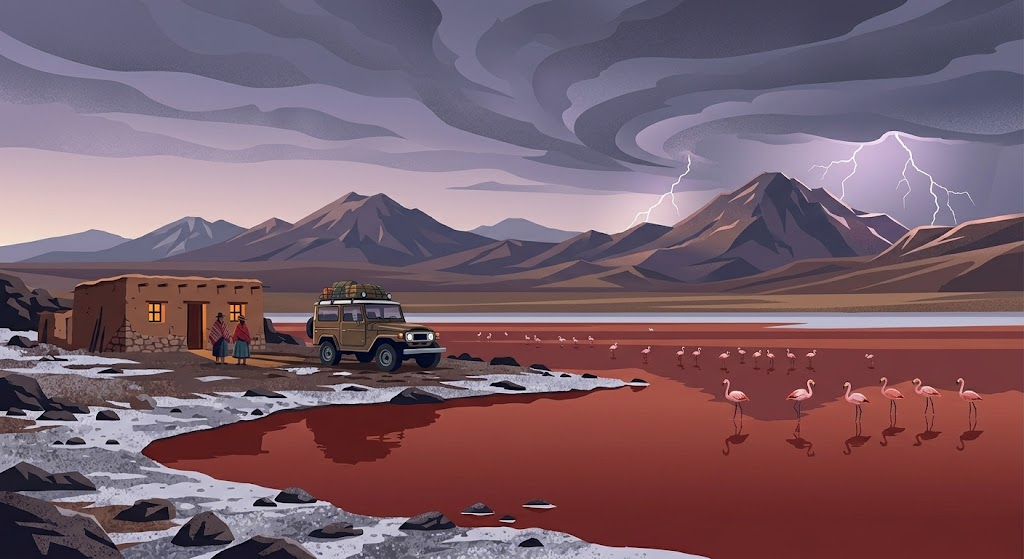 Tormenta en la Laguna Colorada